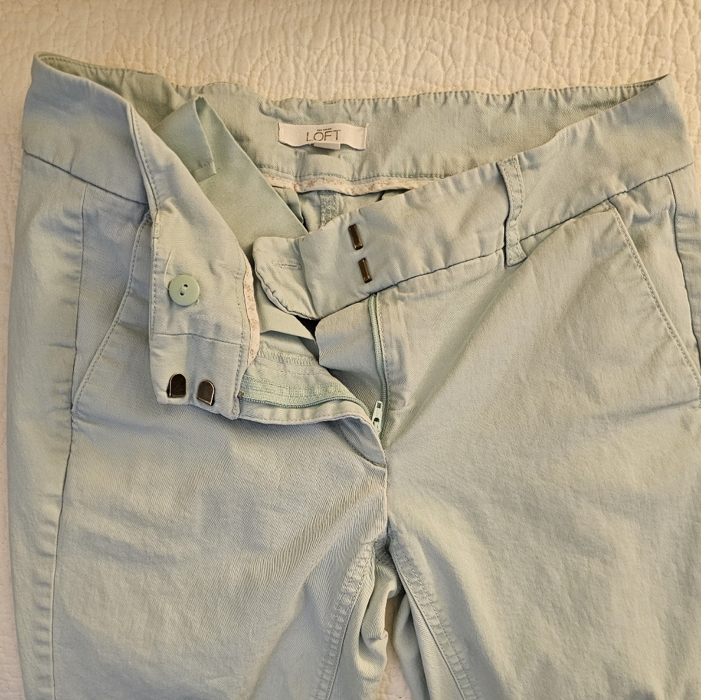 LOFT Cropped Ankle Pants in Mint Green (6P) - Picture 2 of 6